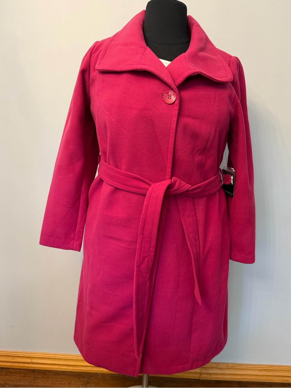 Eloquii Fuchsia Belted Trench Coat